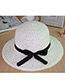 Elegant White Bowknot Decorated Pure Color Sunshade Beach Hat