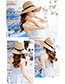 Elegant White Bowknot Decorated Pure Color Sunshade Beach Hat