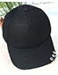 Fashion Black Pure Color Decorated Simple Sunshade Sport Cap