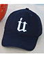 Fashion Navy Color Matching Decorated Simple Sunshade Cap