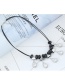 Trendy Black Water Drop Diamond Decorated Double Layer Necklace
