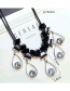 Trendy Black Water Drop Diamond Decorated Double Layer Necklace