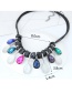 Trendy Multi-color Water Drop Diamond Decorated Color Matching Necklace