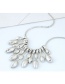 Trendy Purple+white Oval Shape Dimond Decorated Color Matching Necklace