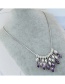 Trendy Purple+white Oval Shape Dimond Decorated Color Matching Necklace