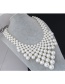 Trendy White Pearls Decorated Hand-woven Pure Color Necklace