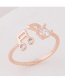 Personalized Rose Gold Musical Notation Shape Decorated Pure Color Opening Ring