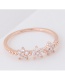Elegant Rose Gold Flower Decorated Pure Color Simple Ring