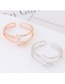 Personalized Rose Gold Traingle Shape Diamond Pure Color Opening Ring