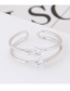 Personalized Silver Color Traingle Shape Diamond Pure Color Opening Ring