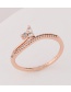 Personalized Rose Gold Flower Decorated Pure Color Simple Ring