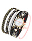 Trendy Red Diamond Decorated Round Dail Multi-layer Simple Watch