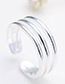 Personalized Silver Color Pure Color Decorated Multi-layer Design Opeing Ring
