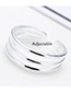 Personalized Silver Color Pure Color Decorated Multi-layer Design Opeing Ring