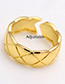 Elegant Gold Color Pure Color Decorated Simple Opening Ring