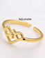 Elegant Gold Color Pure Color Decorated Hollow Out Opening Ring