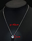Sweet Silver Color Square Shape Diamond Decorated Pure Color Necklace
