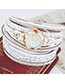 Trendy White Diamond Decorated Round Dail Multi-laye Simple Watch
