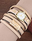 Trendy Beige Pure Color Decorated Multi-layer Simple Watch