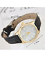 Trendy Brown Round Dial Shape Decorated Pure Color Watch