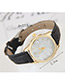 Trendy Black Round Dial Shape Decorated Pure Color Watch