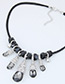 Fashion Gray Waterdrop Shape Decorated Multi-color Simple Necklace
