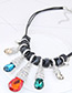 Fashion Multi-color Waterdrop Shape Decorated Multi-color Simple Necklace