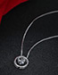 Fashion Silver Color Diamond Decorated Hollow Out Desgin Pure Color Necklace
