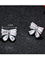Trendy Silver Color Bowknot Decorated Pure Color Simple Earrings