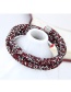 Trendy Red Color Matching Decorated Double Layer Opening Bracelet