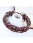 Trendy Red+Gold color Color Matching Decorated Double Layer Opening Bracelet