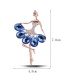 Fashion Gold Color+sapphire Bluw Water Drop Shape Diamond Decorated Ballet Gils Shape Brooch