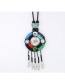 Fashion Black Beads Decorated Tassel Design Color Matching Sweater Chain
