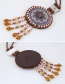 Fashion Coffee Beads Decorated Tassel Design Color Matching Sweater Chain