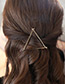 Trendy Gold Color Triangle Shape Decorated Pure Color Simple Hair Clip