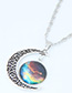 Vintage Multi-color Moon Shape Decorated Hollow Out Design Simple Necklace