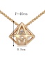 Elegant Gold Color Hollow Out Diamond Shape Pendant Decorated Simple Long Chain Necklace