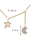 Elegant Gold Color Moon&shape Shape Pendant Decorated Simple Long Chain Necklace
