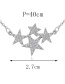 Elegant Silver Color Star Shape Decorated Simple Pure Color Long Chain Necklace
