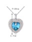 Elegant Blue Heart Shape Pendant Decorated Simple Long Chain Necklace