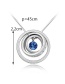 Elegant Silver Color Round Shape Pendant Decorated Simple Color-matching Necklace