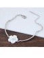 Elegant Silver Color Flower Shape Decorated Simple Short Chain Bracelet