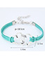 Fashion Blue Double Heart Shape Decorated Simple Double Layer Bracelet