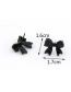 Sweet Black Bowknot Decorated Pure Color Earrings
