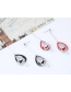Sweet Red Geometric Shape Decorated Color Matching Earrings