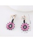 Sweet Pink Flower Decorated Color Matching Earrings