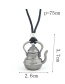 Sweet Silver Color Teapot Pendant Decorated Pure Color Necklace