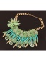 Fashion Green Flower Decorated Color Matching Necklace