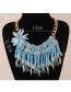 Fashion Blue Flower Decorated Color Matching Necklace
