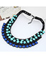 Fashion Blue Color Matching Decorated Multi-layer Necklace